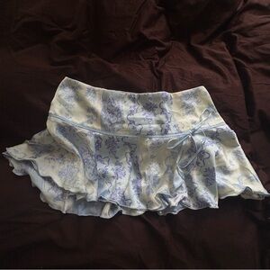 Urban Outfitters Low Rise Floral Ruffle Mini Skirt